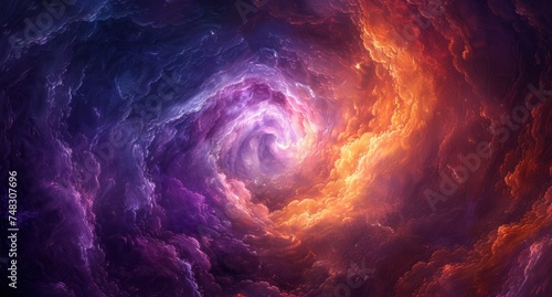 abstract circular light cloud in dark sky