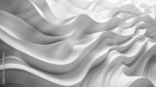 Black and White Wave Optical Illusion Wallpaper Generative AI