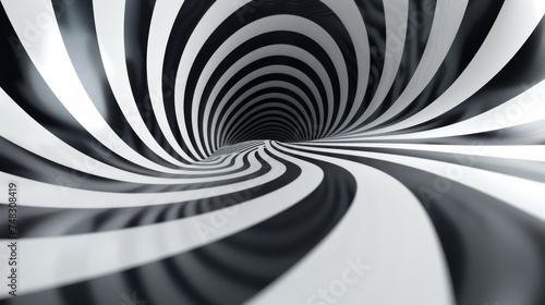 Black and White Wavy Optical Illusion Wallpaper Generative AI