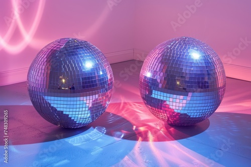 ball in disco lighting and shining