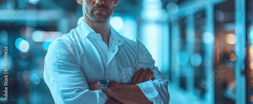 an image of a medical doctor with his arms folded
