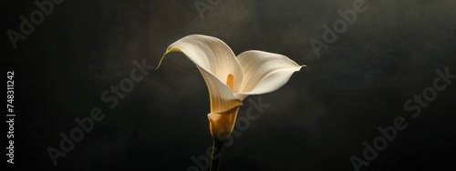 calla lily on black background