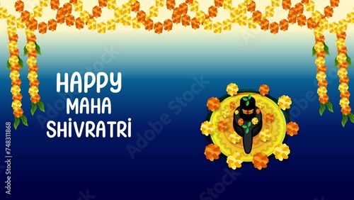 Happy Maha shivratri Animated Greeting Card Design  photo