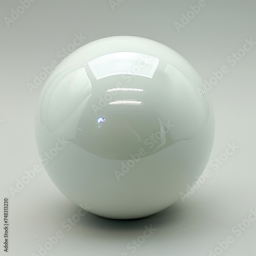 Glossy Ceramic Ball on White Background Generative AI photo
