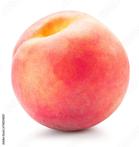 peach isolated on white background. Clipping path