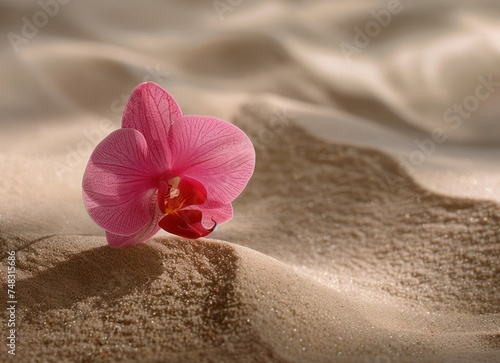 flower and balance on the asian sand