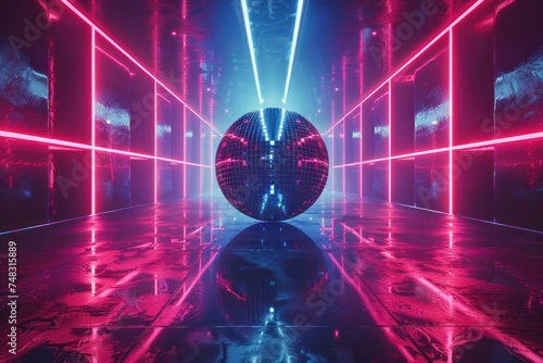disco ball with spotlights