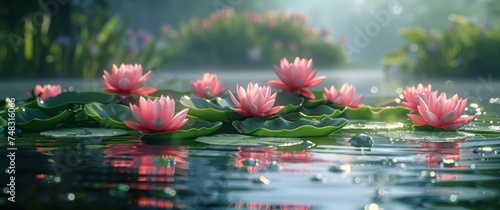 meditation zen on colourful backgroundPink shawls are brought to the water fr...