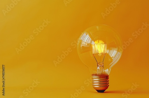 dim light bulb isolated on a yellow background