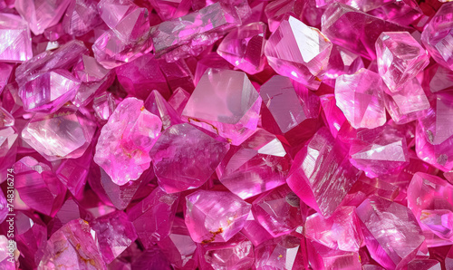  Close up vibrant pink sapphire gemstone pattern background
