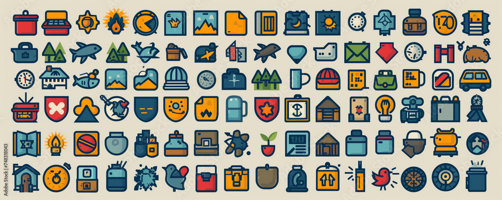 Set of Icons with White Background for Various Areas. IT, Vehicles, Real Estate, Nature, Food, Drinks, Electronics, 3D Objects, Medicine, Social Networks. Set of Icons with White Background for Various Areas. IT, Vehicles, Real Estate, Nature, Food, Drinks, Electronics, 3D Objects, Medicine, Social Networks.