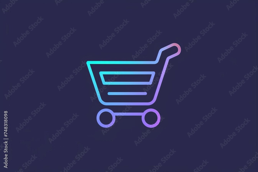 Stylized shopping cart icon Embodying the convenience and efficiency of online shopping and e-commerce platforms Stylized shopping cart icon Embodying the convenience and efficiency of online shopping and e-commerce platforms