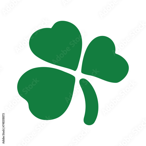 Shamrock, clover vector icon design. Four, three leaf clover emoji. Isolated St. Patrick's Day sign design. 