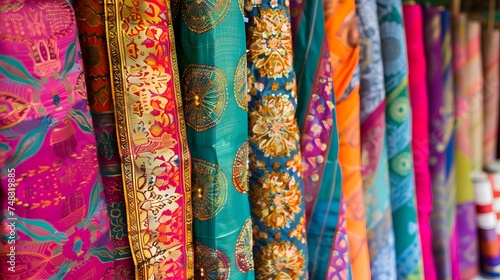 Colourful Indian Fabric in the market  © Ziyan