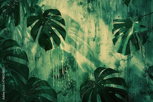 hd wallpaper green green monstera foliage in large scale