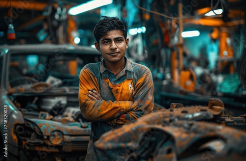 indian professional worker in workshop
