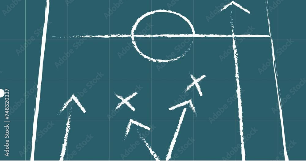 Animation of game plan on green background Animation of game plan on green background