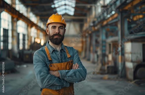 mechanic standing in an empty building
