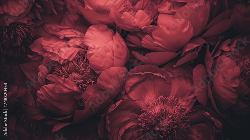 a bunch of red flowers that are in the middle of a bunch of red flowers that are in the middle of a bunch of red flowers. photo