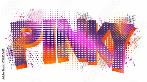 Wallpaper Mural Vibrant Orange and Purple Halftone Pattern with Pinky's Name Generative AI Torontodigital.ca