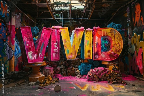 Vibrant Color Letters Making a Striking Visual Impact Generative AI © Alex