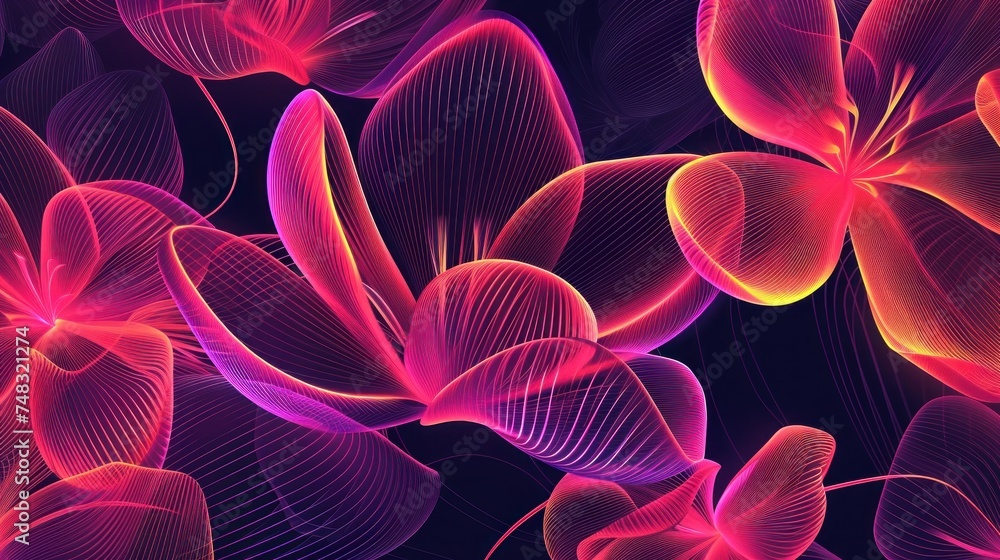 a close up of a bunch of flowers on a black background with a red and pink flower in the center. a close up of a bunch of flowers on a black background with a red and pink flower in the center.