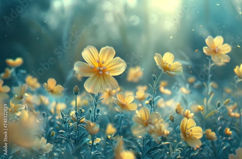 spring flowers in a sunny atmosphere
