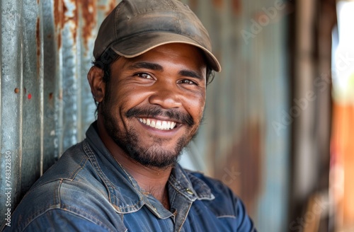 A smiling male mechanic in work attire