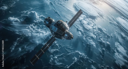 spacecraft orbiting a planet on the surface of the earth