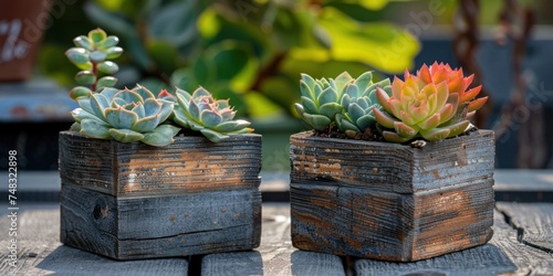 planters wooden square for succulents