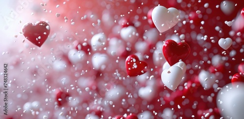 red and white background with hearts