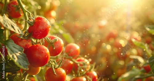 sunlight on tomatoes at a farm