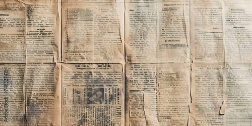 Newspaper paper grunge vintage old aged texture background.