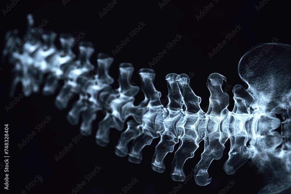 An x-ray image of an adult human skeleton, showing the bones and ...