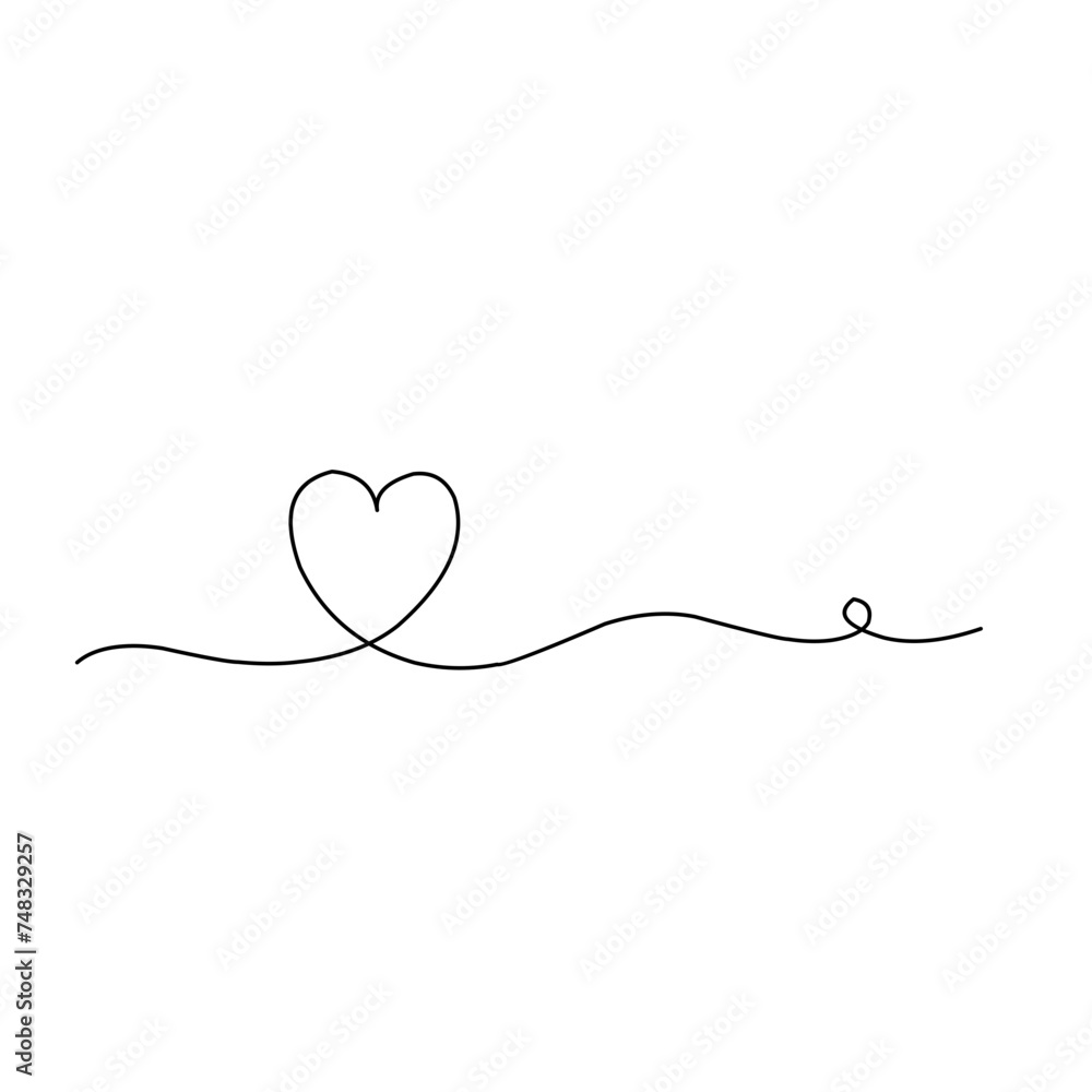 One Line Drawing Heart One Line Drawing Heart