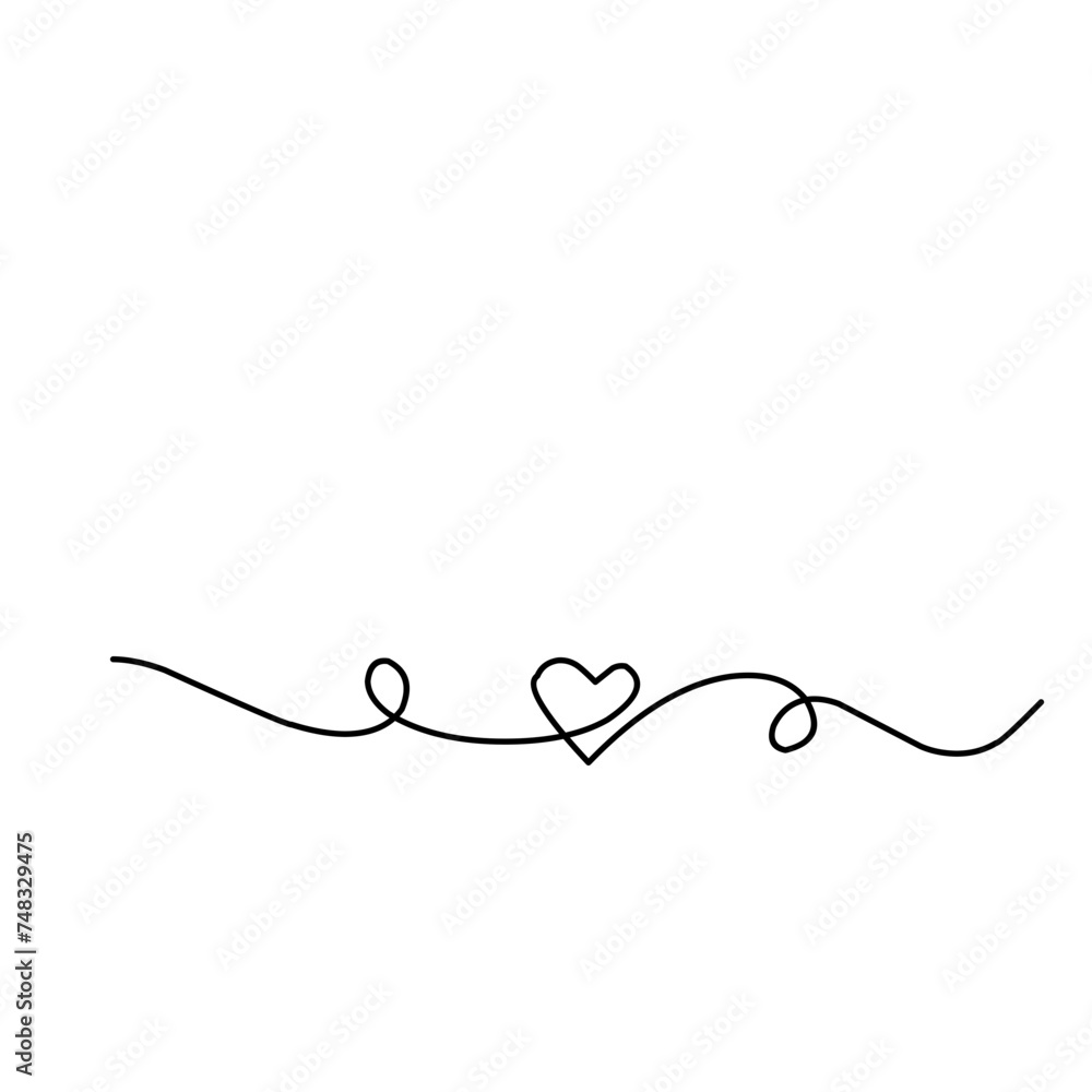One Line Drawing Heart One Line Drawing Heart