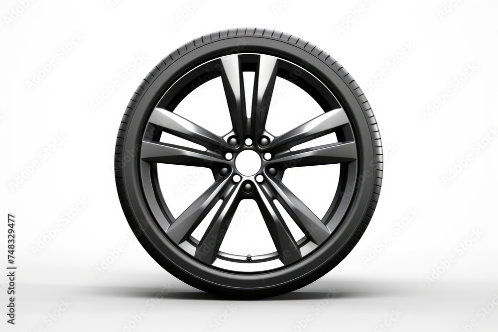 New car wheel isolated on white background New car wheel isolated on white background