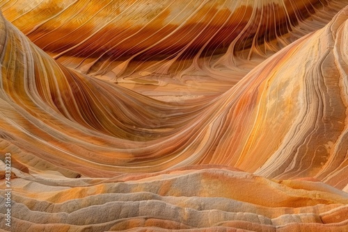 The natural beauty of swirling sandstone formations in varied hues, shaped by erosion and time