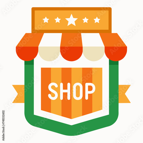 Shopping store logo. Online Shop Logo Design. Marketplace vector icon. online sme shop or store symbol in black color. small business outlet sign for apps and web ui design. Vector illustration