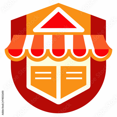 Shopping store logo. Online Shop Logo Design. Marketplace vector icon. online sme shop or store symbol in black color. small business outlet sign for apps and web ui design. Vector illustration