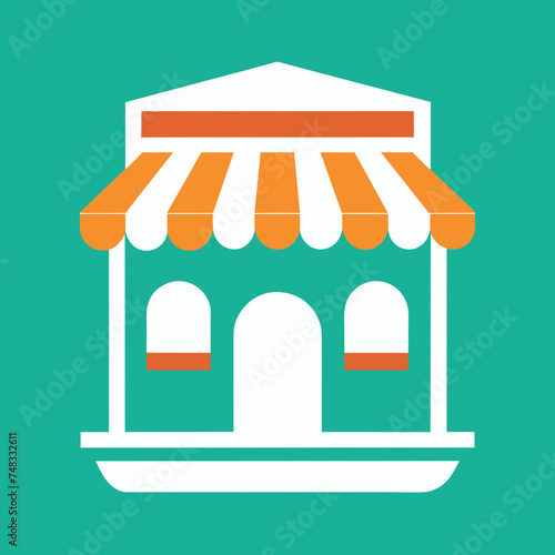 Shopping store logo. Online Shop Logo Design. Marketplace vector icon. online sme shop or store symbol in black color. small business outlet sign for apps and web ui design. Vector illustration