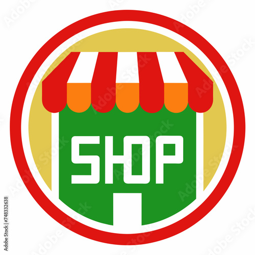 Shopping store logo. Online Shop Logo Design. Marketplace vector icon. online sme shop or store symbol in black color. small business outlet sign for apps and web ui design. Vector illustration