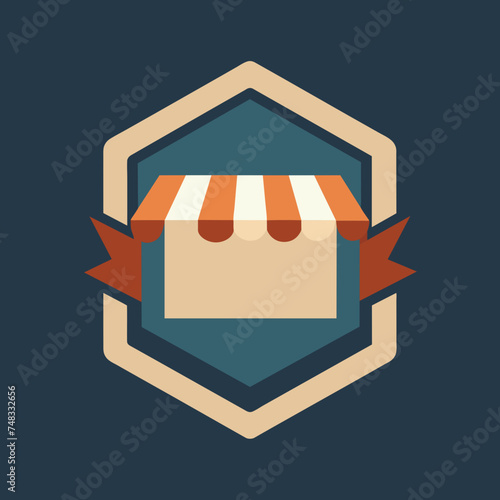 Shopping store logo. Online Shop Logo Design. Marketplace vector icon. online sme shop or store symbol in black color. small business outlet sign for apps and web ui design. Vector illustration
