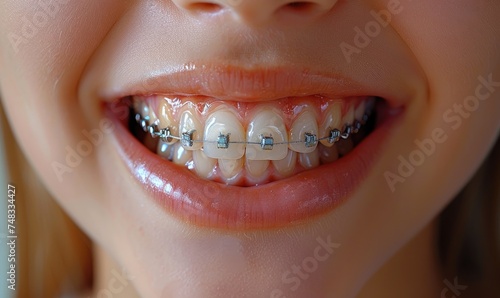 A happy child's smile with ...