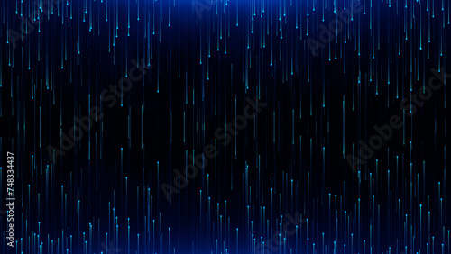 Abstract blue elegant particle lines raining background