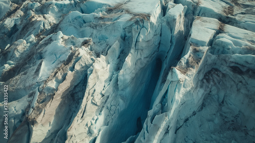Drift Ice As A Product Of Climate Change. Melting Glacier Crevasses. Global Warming And Climate Change. 