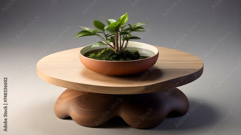 plant in flowerpot table wood, ai generated plant in flowerpot table wood, ai generated