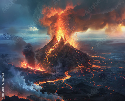 Amazing view of volcanos and lava © Koray