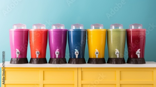 Summer cool slush or smoothie iced fruit juice dispenser for refreshing chilled drinks photo