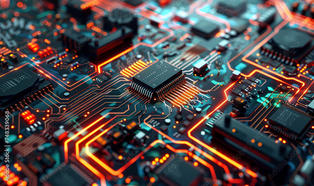 AI Technology on Circuit Board with Company Branding AI Technology on Circuit Board with Company Branding